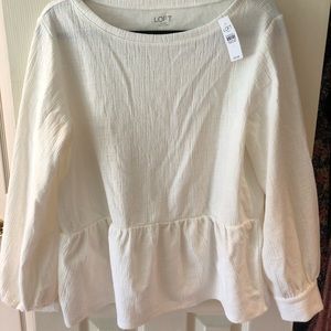 LOFT outlet peplum long sleeve top